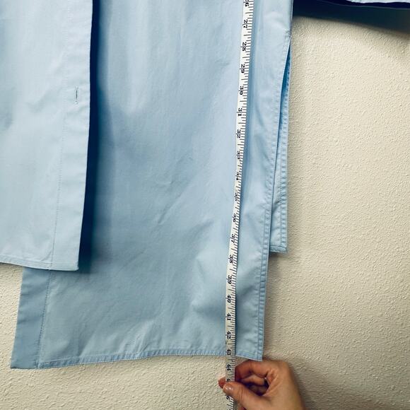 Loewe Light Blue Front Button Split Side Asymmetrical Hem Shirt Dress S - Picture 15 of 16